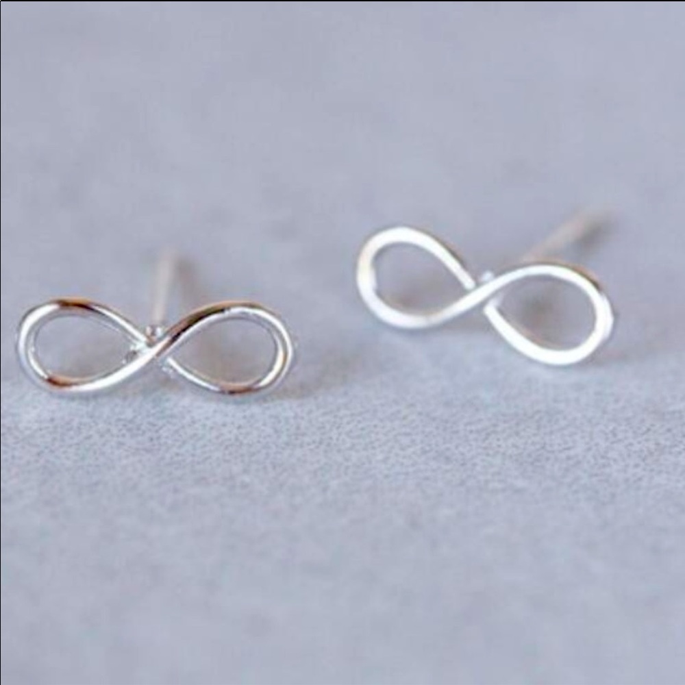 Infinity Silver Dainty Stud Earrings